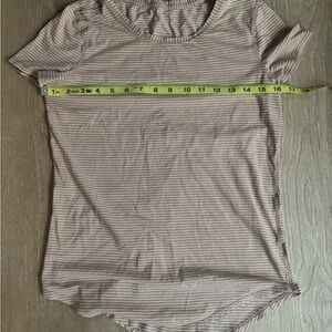 Lululemon Striped Short-Sleeve  Top - Light brown